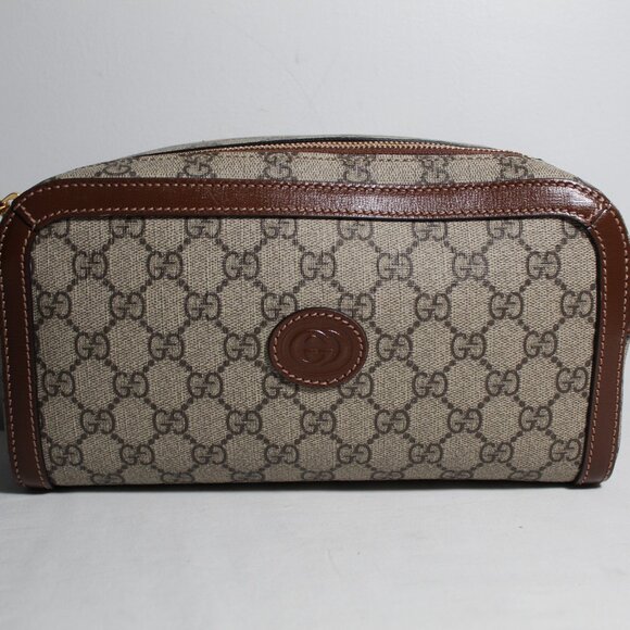 NWT Gucci Beauty Cosmetic Toiletry Bag GG Supreme Interlocking Case 730116 - Picture 1 of 10